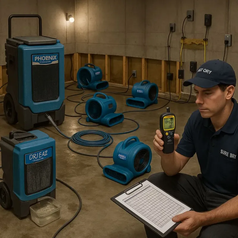 Structural Drying and Dehumidification process in Ragland, AL
